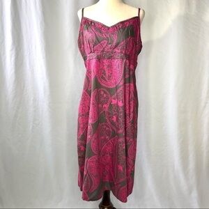NWT esprit cotton empire waist slip dress paisley